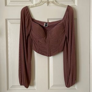 Long-Sleeved Corset Top